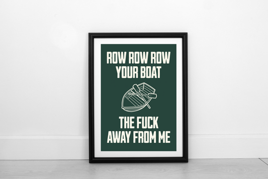 Row Row Row... Cream on Juniper Green - Fine Art Print