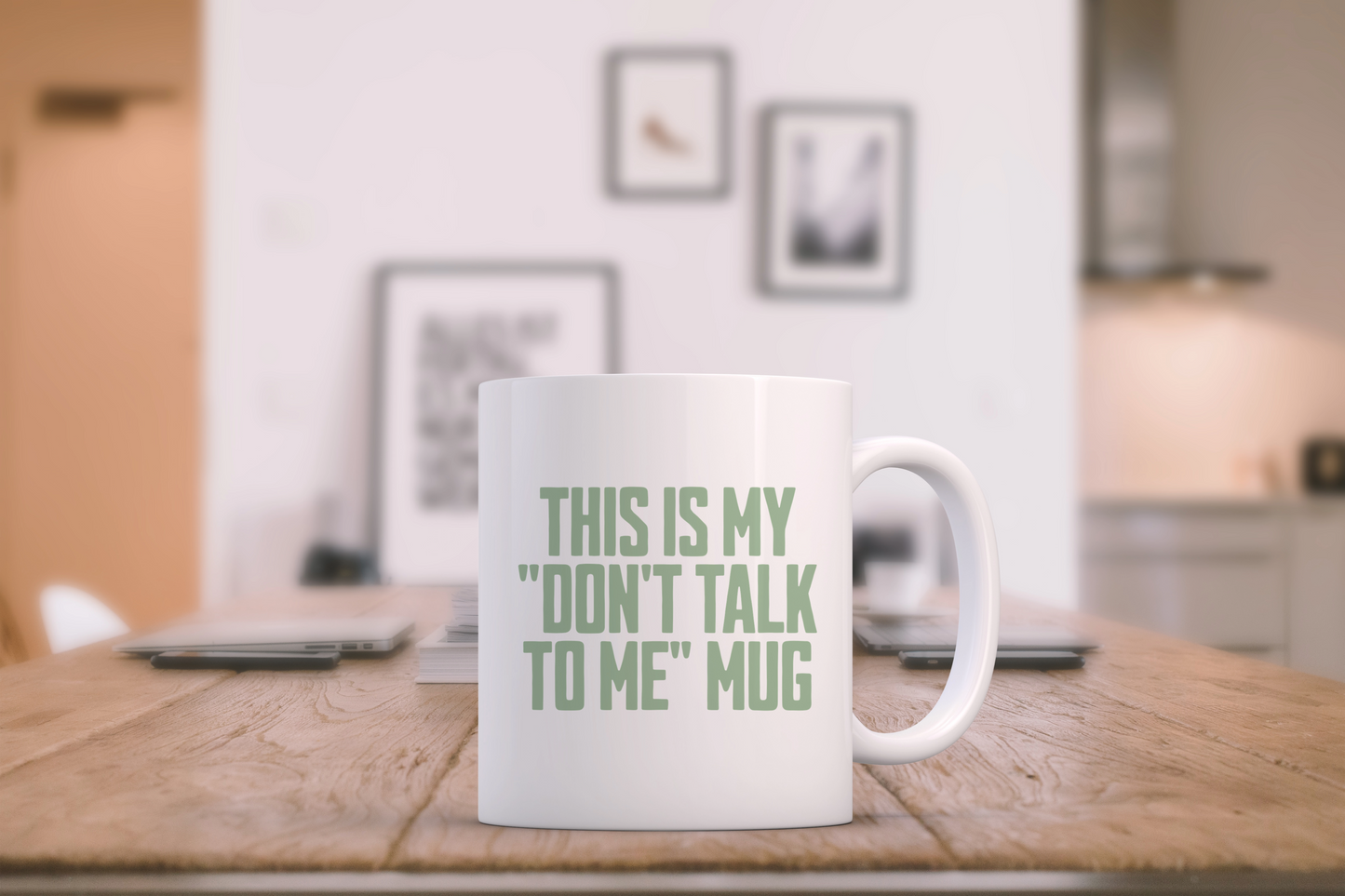 Don't Talk To Me! Pistachio on White - Ceramic Mug