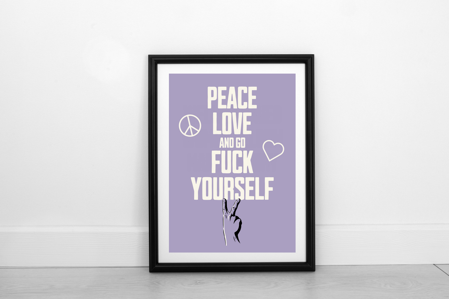 Peace Love... Cream on Heather - Fine Art Print