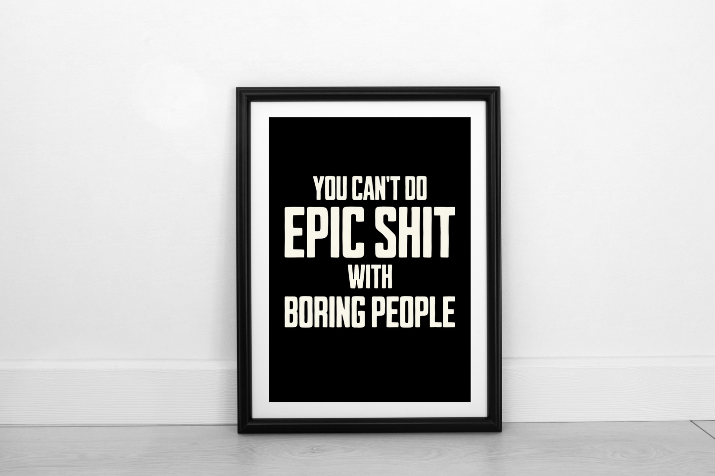 Epic Shit! Cream on Black - Fine Art Print