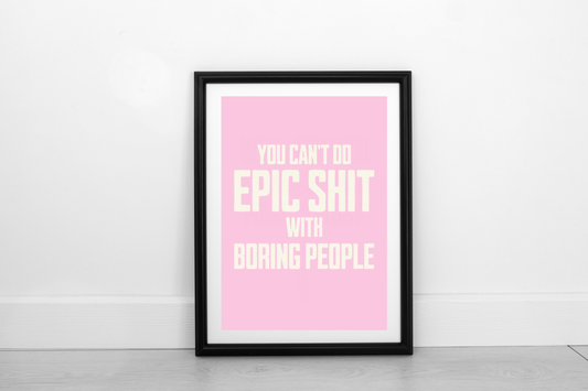 Epic Shit! Cream on Blush Pink - Fine Art Print