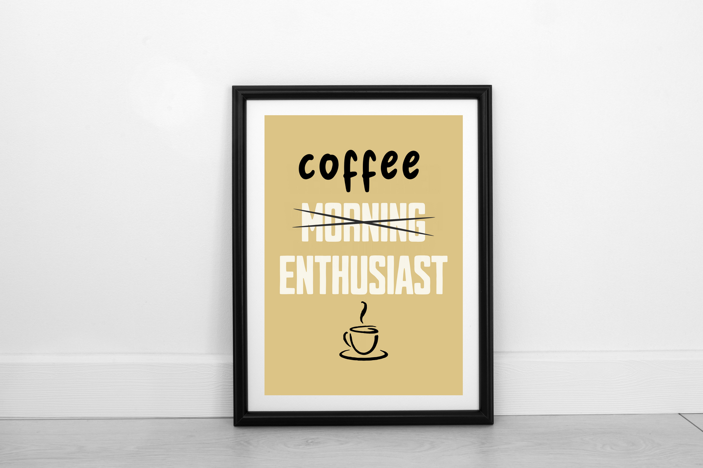 Coffee Enthusiast!  Cream on Mustard - Fine Art Print