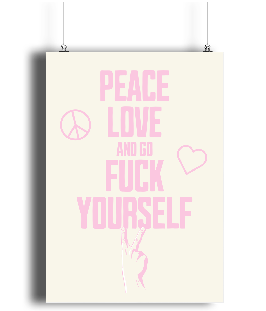 Peace Love... Blush Pink on Cream - Fine Art Print